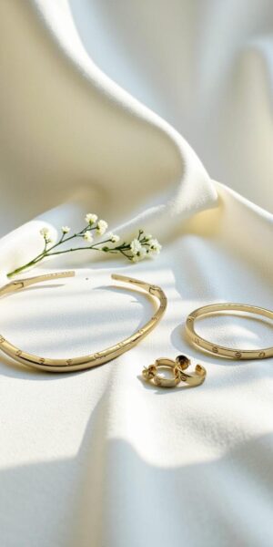 Trio Dourado: Colar, Bracelete e Brincos