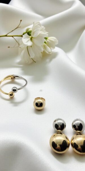 Trio circular: Brinco, Anel e Bracelete