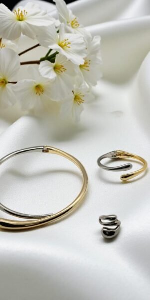 Trio: Bracelete, Colar e Anel Prata