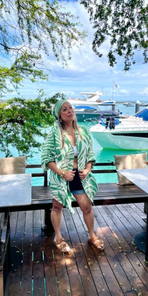 Conjunto Marina Folhagem Verde e Branco